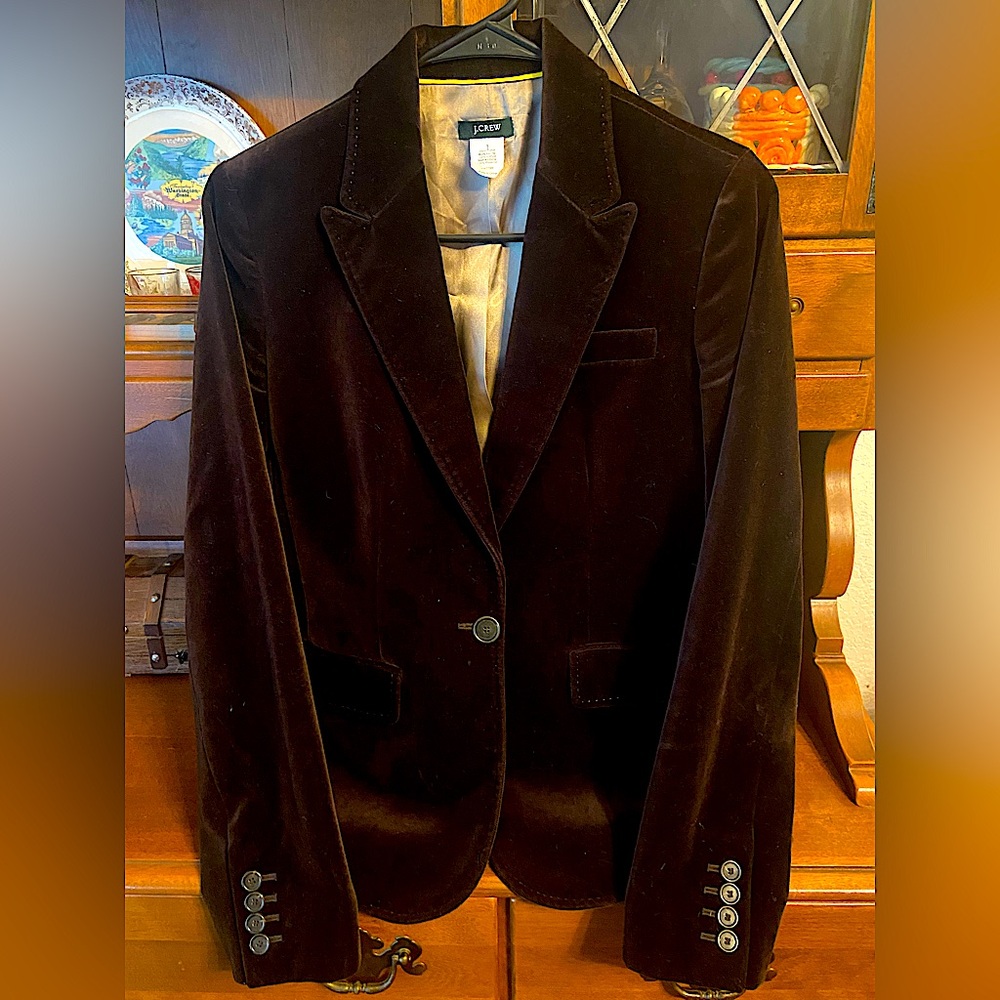 J Crew brown velvet blazer